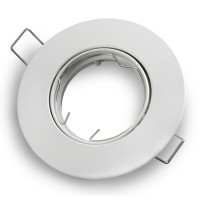 Mounting frame / mounting ring downlight, round, cast steel, white matt, GU10 MR16 GU5.3, ideal for LED, 242915