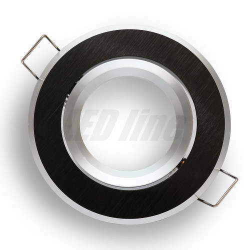 Deckeneinbauring Einbaurahmen Einbauring Downlight,  rund  schwenkbar aus Aluminium in schwarz geb&uuml;rstet f&uuml;r GU10 MR16 GU5,3 LED Spot, LED Highpower Spot, normale Halogen, 244902