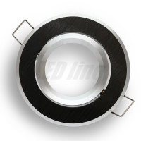 Mounting frame / mounting ring downlight, round, aluminum, black brushed, GU10 MR16 GU5.3, ideal for LED, 244902