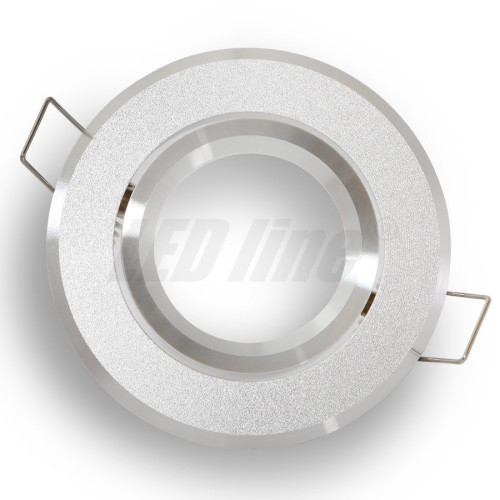 Montageframe / plafondmontage ring, Downlight, ronde, aluminium, gestraald zilver, GU10 MR16 GU 5,3, 244896