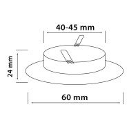 Marco de montaje / anillo de montaje en el techo, ronda, acero fundido, blanco mate, GU10 MR11 GU4 (Ø 35mm), 245114