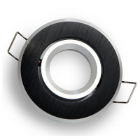 Telaio di montaggio / anello di montaggio a soffitto, tondo, orientabile, alluminio, nero spazzolato, GU10 MR11 GU4 (Ø 35mm), 244872