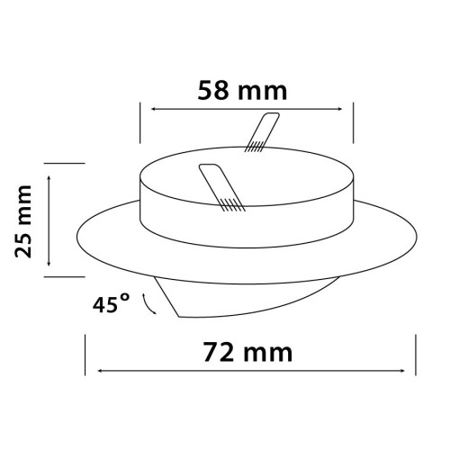 Telaio di montaggio / anello di montaggio a soffitto, tondo, orientabile, alluminio, argento spazzolato, GU10 MR11 GU4 (Diametro della lampada &Oslash; 35mm), 244919