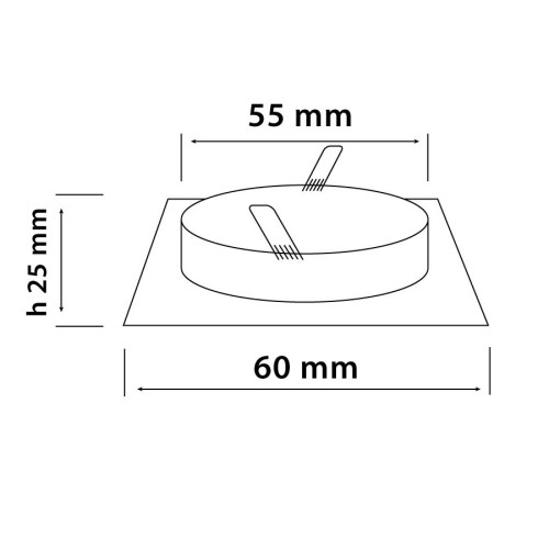 Montageframe / plafondmontage ring, Downlight, vierkant, gietstaal, wit mat, GU10 MR11 GU4 (&Oslash; 35mm Lamp diameter), 245152