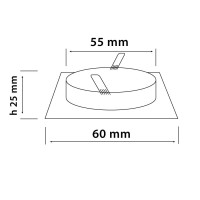 Telaio di montaggio / anello di montaggio a soffitto, piazza, acciaio fuso, bianco opaco, GU10 MR11 GU4 (Diametro della lampada Ø 35mm), 245152
