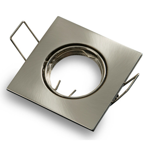 Mounting frame / ceiling mounting ring, downlight, square, swivelling, cast steel, satin, GU10 MR11 GU4 (Ø 35mm bulb), ideal for LED, 243066