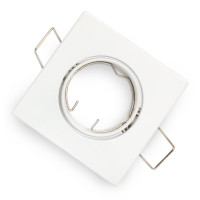 Mounting frame / ceiling mounting ring, downlight, square, swivelling, cast steel, white matt, GU10 MR11 GU4 (Ø 35mm bulb), ideal for LED, 245107