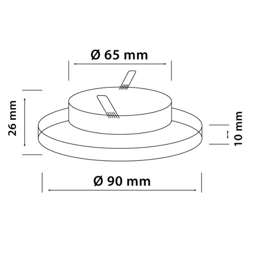 Telaio di montaggio / anello di montaggio a soffitto, tondo, vetro / alluminio, nero, GU10 MR16 GU 5,3, 246371
