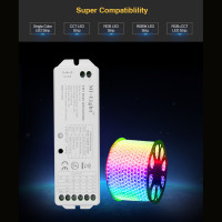 5 in 1 smart LED Strip controller/ single white, CCT-dual white, RGB, RGBW, RGB + CCT/ DC12V/24V / Wireless Light Control / Kabellose Lichtsteuerung /LS2