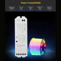 Mi-Light / 5 in 1 smart LED Strip controller/ single white, CCT-dual white, RGB, RGBW, RGB + CCT/ DC12V/24V / LS2