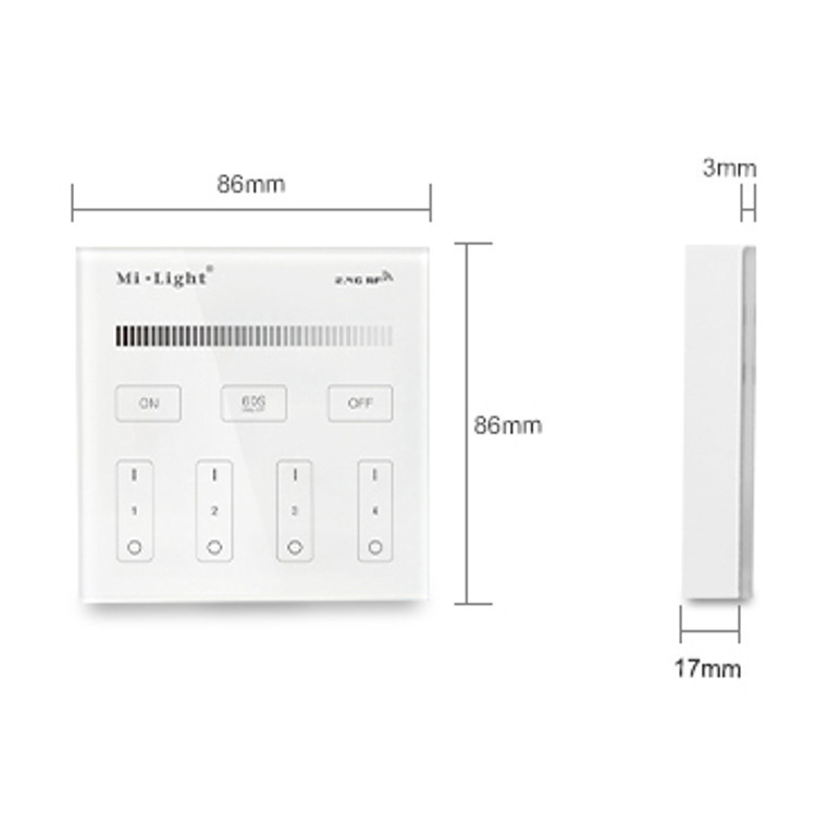 Mi-Light 4-Zone Brightness Dimming Smart Panel B1 LED Lights Wall Controller 