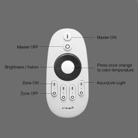 MIBoxer/  2.4GHz 4 Zone RF Rotating Wheel Remote Control / Wireless Controller / Fernbedienung für CCT Leuchtmittel,  Lichttemparatur,  Dimmen / FUT006