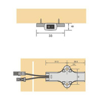 Hand Shaking sensor switch, Surface mounting / Bewegungssensor Schalter / Handsensor / Licht Schalter, 1x = Licht an /  2x = Licht aus / 20W, DC12V, 1500mm Kabellänge / Aufbau