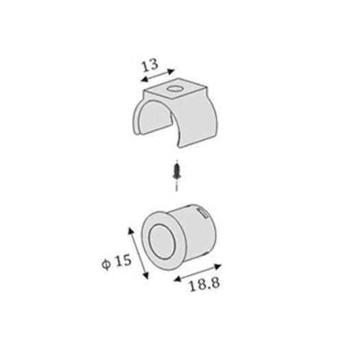 Door trigger  sensor switch, Surface and undersurface mounting / Infrarotsensor Schalter / T&uuml;r-Sensorschalter, T&uuml;r auf = Licht an / T&uuml;r zu = Licht aus / 60W, DC12V, 1100mm Kabell&auml;nge / Ein- und Aufbau /  Einbautiefe: 12mm, inkl.: Montageclip und Schrauben