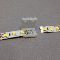 Connector für einfarbige LED Strips, Single Color Connector, Connector für 3528 LED Strips   / Lötfreie Steckverbinder / 2 Polig,  8mm / gerade Verbindung