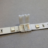 RGB LED Strip Connector, Connector für RGB LED Strips, multicolorl  connector, Connector für 5050 LED Strips   / Lötfreie Steckverbinder / 4 Polig,  10mm / gerade Verbindung