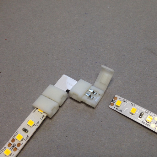 L-Connector f&uuml;r einfarbige LED Strips, Single Color Connector, Connector f&uuml;r 3528 LED Strips / L&ouml;tfreie Steckverbinder / 2 Polig,  8mm / L Verbindung 
