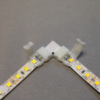 Single Color L-Connector / Solderless Connectors / Connector for Single Color LED Strips / 2 poles , 10mm / L- connection