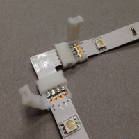 RGB L-Connector/  Multicolor Color Connector / Solderless Connectors / Connector for RGB LED strips / 4 poles, 10 mm /  L-Connector