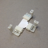RGB T-Connector/  Multicolor Color Connector / Solderless Connectors / Connector for RGB LED strips / 4 poles, 10 mm /  T-Connector