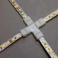 X-Connector für einfarbige LED Strips, Single Color Connector, Connector für 5050 LED Strips / Lötfreie Steckverbinder / 2 Polig,  10mm / X-Verbindung