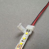 Extension cable for monochrome Stripes / Connector for 5050 LED Strips with 60 LEDs/ meter / Solderless connectors / 2 poles /for 10mm wide strips / extension cable: 15cm