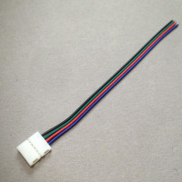Connector für RGB Strips / Connector für 5050 SMD LED Strips mit bis zu 60 LEDs/ Meter / Lötfreie Steckverbinder / 4 Polig, für 10mm breite Sstrips / Verbindung mit 15cm Kabel / Einspeisungskabel