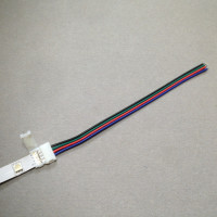 RGB Strip Connector / Connector for 5050 SMD LED Strips with 60 LEDs/ meter / Solderless connectors / 4 poles /for 10mm wide strips / Connection with 15cm cable / power cable for RGB