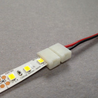Schalter für einfarbige Strips  / Lötfreie Steckverbinder/ 12V / 2 Polig, für 8mm breite Strips 2835 SMD  / Verbindung mit 26,5cm Kabel / Klinkenstecker 5.5x2.1mm / schwarz