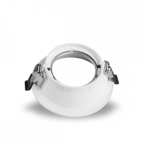 XXL Einbaurahmen, Einbauring Downlight / rund, nicht schwenkbar, Aluminium Druckguss in weiß, Leuchtmittel Durchmesser: 82 mm  