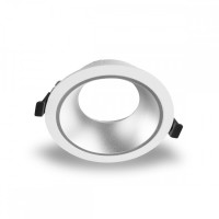 XXL mounting frame, mounting ring downlight / round, no swiveling, die-cast aluminum in white, lamp diameter: 82 mm