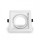 XXL Einbaurahmen, Einbauring Downlight / eckig, schwenkbar, Aluminium Druckguss in weiß, Leuchtmittel Durchmesser: 82 mm