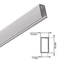 Aluminum profile 031, KLUS LINO B8287ANODA, anodized, ideal for max. 6 mm wide LED strip, 1 meter