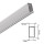 Aluminium Profil 031, KLUS LINO B8287ANODA, eloxiert, ideal für max. 6 mm breite LED Streifen, 2 Meter