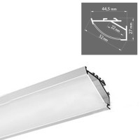 Aluminum profile 032, KLUS KOPRO 30 - B7890ANODA, anodised, ideal for 2 max.10 mm wide LED strips, 1 meter