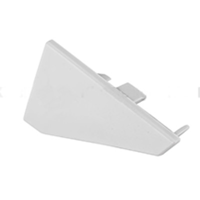 Linke Profilblende für Aluminium Profil 032, KLUS KOPRO 30-P Endkappe 24175, geschlossen, Kunststoff hellgrau, linke Seite für gerade Abdeckung