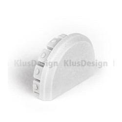Profilblende für Aluminium Profil 029, 040, KLUS GIZAT-MET Endkappe 24015 für runde Abdeckung, geschlossen, Kunststoff, hellgrau
