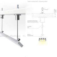 Aluminium Profil 040, GIZA - B5556ANODA, geeignet zur erzeugung von Lichtlinien in den Wand- und Deckenflächen, 1 Meter