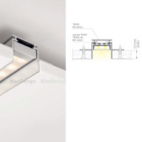 Aluminium Profil 040, GIZA - B5556ANODA, geeignet zur erzeugung von Lichtlinien in den Wand- und Deckenflächen, 2 Meter