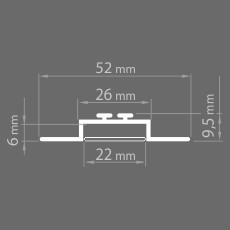 Aluminium Profil 041, OPAC-30 PROFIL - B6164ANODA, ideal für 2 LED Streifen mit 10mm breite, 2 Meter