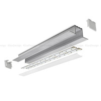 Aluminium Profil 042, KOZEL PROFIL - B6454NA, ideal für 2 LED Streifen mit max. 10mm breite, 1 Meter