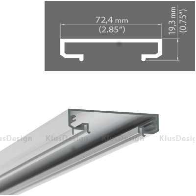 TESPO Aluminum fixing profile for profile 043 SEPOD, PROFILE - 18020ANODA, 1 meter