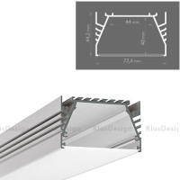 Aluminum profile 043, SEPOD PROFILE - B6593ANODA, ideal for a maximum of 4 LED strips with max. 10mm wide, 1 meter