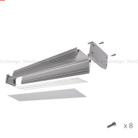 Aluminum profile 043, SEPOD PROFILE - B6593ANODA, ideal for a maximum of 4 LED strips with max. 10mm wide, 2 meters