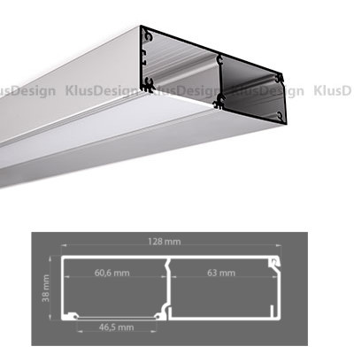 Aluminum profile KIDES KPL. - 18031ANODA, suitable for outdoor use, space for power supplies 2 meter