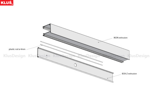 Aluminum profile IKON KPL. - 18013ANODA, space for power supplies, anodized, 2 meter