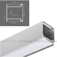 Aluminiumprofil IDOL KPL. 18014ANODA, Raum für Netzgeräte, eloxiert, einfache Montage, Beleuchtung nach unten und oben, 2 Meter