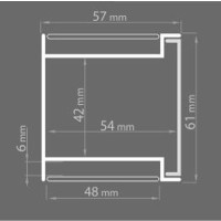 Aluminum profile IDOL KPL. 18014ANODA, space for power supplies, anodized, easy installation, lighting up and down, 1 meter