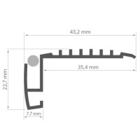 Aluminum step profile STEKO KPL. 18018ANODA, suitable for outdoor use, 1 meter