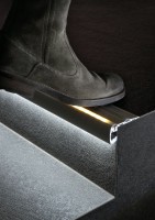 Aluminum step profile, warning and staircase lighting, STEP PROFILE 18042ANODA, anodized in silver or black, 1 meter